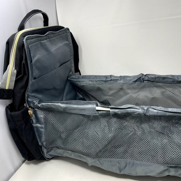 Hot Best Backpack Diaper bag Convertible Changing Pad Black Grey - Picture 4 of 7